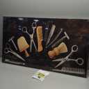 NutArtPic Barber Canvas Wall Art Hair Salon Artwork Painting Prints Vintage Haircut Tools Picture Black Barber Shop Pictures Fashion Beauty Salon Decor for Hair Stylist 12"x16"x3pcs (Black)