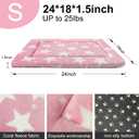Dog Bed Mat Soft & Comfortable Dog Kennel Pad for Crate Durable Crate Bed & Mat for Dogs & Cats Ideal for Crate, Kennel, and Home Use (Big&Little Stars Pink, S(24"*18"*1.5"))