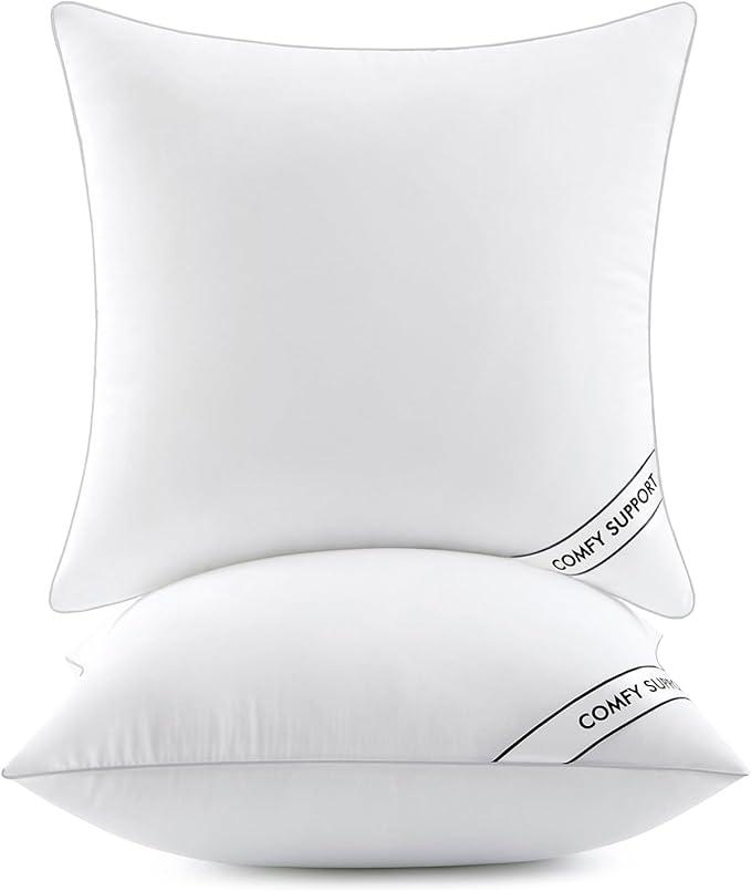 Miulee 2 Pack White Pillows, 16 in x 16 in
