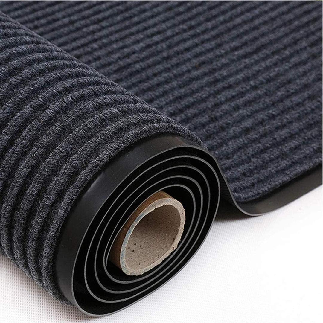 SRDDQLC Commercial Grade Runner Rug Brush Step Entrance Mat 3' x 10' Dual Ribbed Doormat with Waterproof Rubber Backing Home Office Hotel Corridor Indoor Outdoor Runner Rug Grey