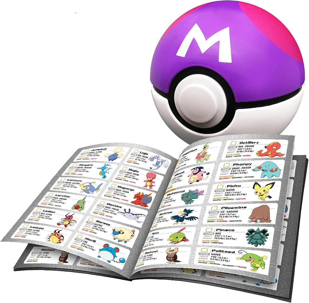 Pokemon Trainer Guess - Ash Adventures - Electronic Guessing Game, Collect 150 Pokemon, Field Guide, Talk to Your Light & Sound Poke Ball, Kids 6+ Brown Box Packaging