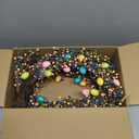 26 Inch Spring Easter Colorful Egg Wreath for Front Door, Colorful Home Decoration Easter Eggs and Berries Wreath for Indoor and Outdoor Use