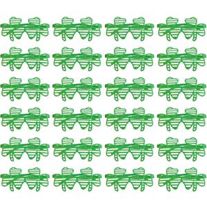 24 Pack St. Patrick's Day Shamrock Shutter Shades Glasses, Plastic Green Four Leaf Clover Eyeglasses Frames For St. Patrick's Day Party Costume Accessories, Irish Festival Photo Booth Prop