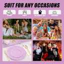 SUT 60PCS Purple Plastic Plates - Plastic Plates for Party, Purple Plates Disposable Heavy Duty, Including 10 inch Dinner Plates, 7 inch Dessert Plates, Plastic Plates for Wedding&Party