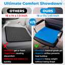 EcoNour Gel Seat Cushion for Long Sitting  Blue | Double-Layer Honeycomb Gel Cushion for Office Chair, Car & Wheelchair | Pain Relief for Tailbone, Sciatica & Back Support