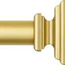 KAMANINA 1 Inch Curtain Rod 32 to 58 Inches (2.6-4.8ft), Gold Curtain Rods for Windows, Single Drapery Rods with Square Finials