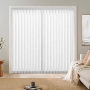 LazBlinds Light Filtering Vertical Blinds Replacement Slats  Polyester Fabric for Sliding Glass Door, Patio & Windows, 82.5"x3.5", 25 Pack, White