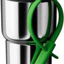 CHAKO LAB Stainless Steel Insulated Water Bottle with Two Drinking Ways | Twist Tumbler BPA-Free Leak-Proof | 17 oz Bottle with Ceramic coating | Sliver