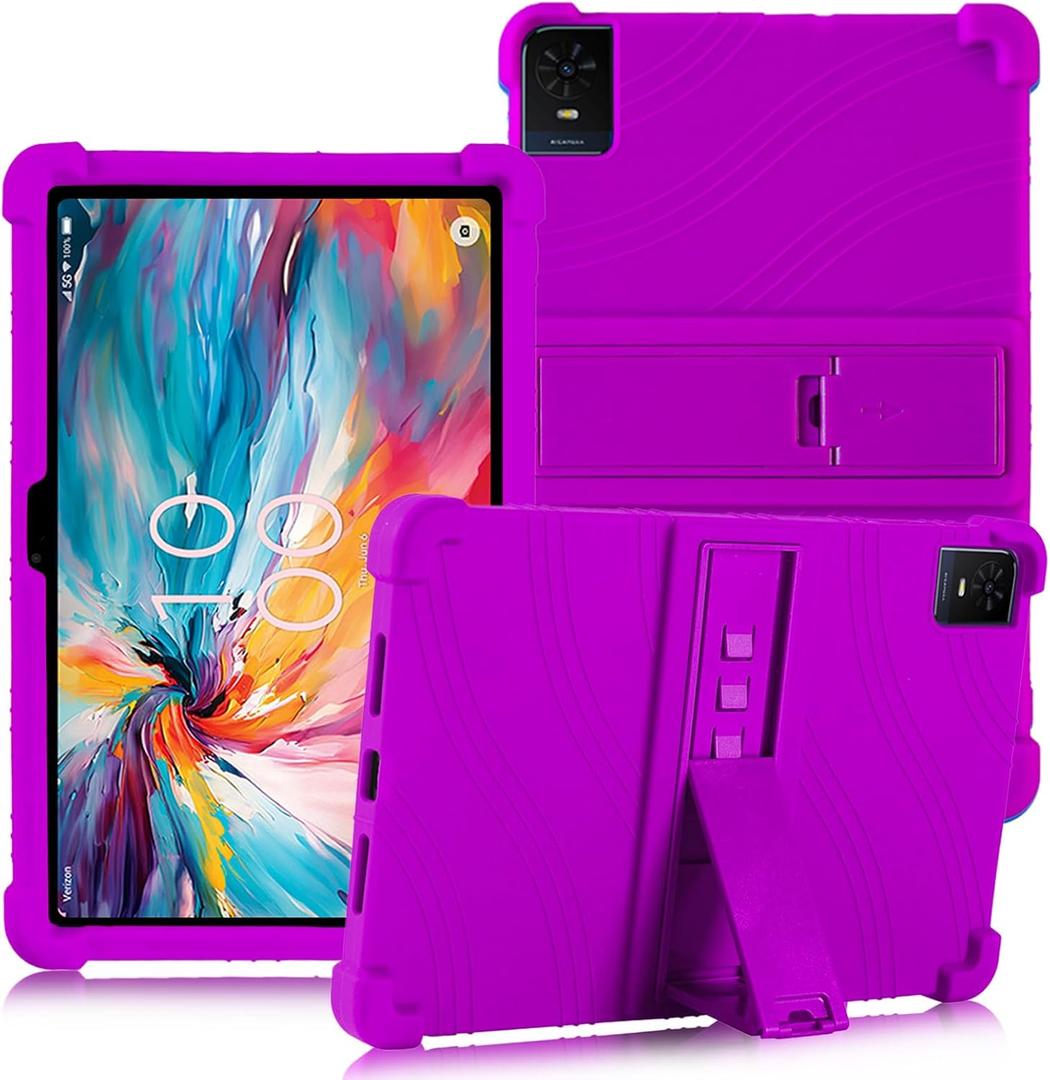 ATOOZ for TCL TAB 10 NXTPAPER 5G Tablet Case 10.4 Inch 2025 (9199S) with PC Stand Soft Silicone Kids Case for TCL Tab 10 Gen 2 Tablet (8196G/8496G) 10.4 inch (Purple)