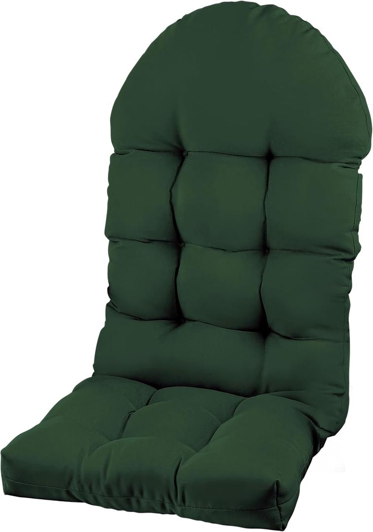 Large Adirondack Chair Cushion, Rocking Chair Cushion 50x20.8x4 inch, High Back Patio Cushions of Upper and Lower with Ties, Sunscreen and Fade-Resistant (Dark Green, 1)