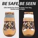 Dog Boots for Large Dogs, Medium Dog Boots & Paw Protectors for Hardwood Floors, Outdoor Dog Booties for Hot Pavement Winter Snow Hiking, Dog Shoes with Reflective Strips, Size 6
