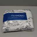 MUXHOMO Duvet Cover Queen Size, Reversible Floral White Duvet Cover Set with Zipper Closure, 3 Pieces Botanical Patterns Soft Microfiber Bedding Set with 4 Ties (90"x90", 2 Pillow Cases) (01 - White Leaves (No Comforter))