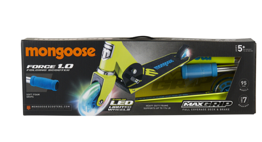Mongoose Force 1.0 Lighted Folding Scooter