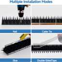 Bird Spikes Deterrent 24 Pack - New 20.6ft Pigeon Squirrels Raccoon Bird deterrents for Outside Patio, Small Birds Spikes for Outside to Keep Birds Away for Fence Balcony Roofs (Black)