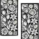 Floral Hand Towels for Bathroom, 2 Packs Decorative Daisy Floral Towels 28.7 x 13.7 Inches Boho Dish Towels for Home Spa Gym Decor Spring Summer Mid Century Fingertip Towels