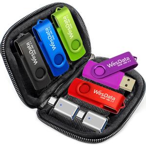 5 Pack 64GB USB Flash Drive and 2 Pack USB C Adapters in a Case, Thumb Drives Memory Stick Storage and Backup for Smart Phones with Type C Port, Laptops, PC