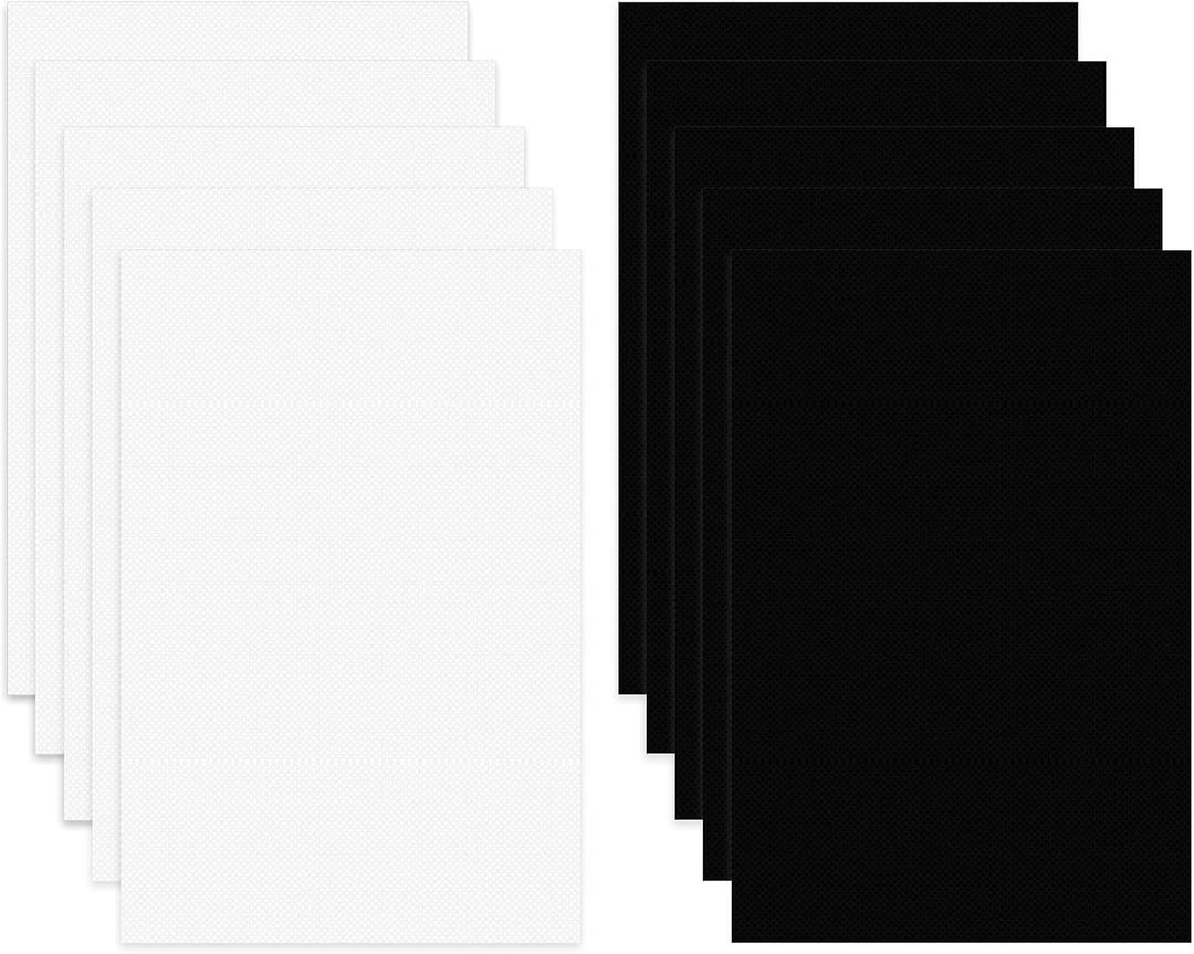 10Pcs 0.5mm Fursuit Eyes Mesh Plastic PVC White Black Mesh Sheet Waterproof Printable Blank Handicrafts Making for Mask Furry Cosplay Props Fursuits Sculpting Home Decor 11.8in x 7.87in Supplies