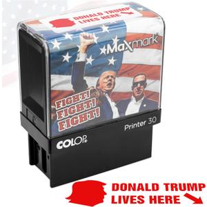 Silhouette Donald Trump Lives Here Stamp - Self Inking Stamp for Trump 2024 Merchandise, Office Supplies, Election Party Decorations - Supports American Families! (Red) Silhouette Donald Trump Lives Here Stamp - Self Inking Stamp for Trump 2024 Merchandise, Office Supplies, Election Party Decorations - Supports American Families! (Red)
