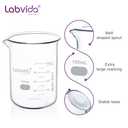 12pcs 100ml Upgraded Thick Glass Beakers, Griffin Low Form Beaker Set with Double Scale, 3.3 Boro, LVA005