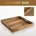 MAONAME Extra Large Square Ottoman Tray, 24" Acacia Wood Serving Tray for with Handles, Farmhouse Wooden Decorative Trays, Coffee Table Trays for Living Room, Countertop, Charcuterie