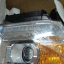 Headlight Assembly with LED DRL Compatible with GMC Sierra 2014-2018 1500 | 2015-2019 2500HD/3500HD Base/Denali/SLE/SLT, Headlamp Replacement with LED DRL, with Bulbs, Chrome Housing Amber Reflector