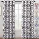 H.VERSAILTEX Blackout Curtains 84 inch Length 2 Panels Set Thermal Curtains & Drapes Window Treatment Noise Reducing Geometric Modern Grommet Living Room Curtains for Bedroom - Brown and Gray