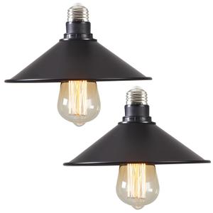 2-Pack E26 to E26 Screw-in Industrial Style Ceiling Lights Fixture, Matte Black Farmhouse Light Fixtures for Kitchen, Laundry Room, Entryway, Hallway