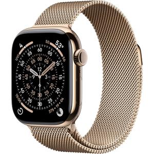 Apple Watch Series 11 [GPS + Cellular 42mm] Smartwatch with Gold Titanium Case with Gold Milanese Loop. Sleep Score, Fitness Tracker, Health Monitoring, Always-On Display, Water Resistant (42mm case + Small/Medium band)