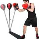 Elevon Punching Bag with Stand, Ajustable Height Punch Bag Stand with Gloves, Easy to Assemble Sports Training, 4ft x 12" Multiple