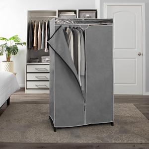 Simplify, Organizer, for Clothes and Accessories, Heavy Duty, Hanging Rod, Easy to Assemble in Grey 36" Wide Portable Closet (Grey)