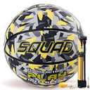 SQUAD Colored Camo Outdoor Basketball - High-Performance Rubber Basketball, Official Regulation Size 7 (29.5''), Includes Pump and Mesh Bag, Yellow