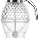Honey Dispenser, Glass Honey Jar, Honey Pot with Stand, Honey Jars, Honey Storage Tank, Maple Syrup Honey Container, Elegant Honeycomb Design