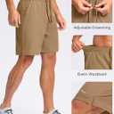 Pudolla Men's 7" Gym Workout Shorts with Zipper Pockets Lightweight Quick Dry Running Athletic Shorts for Men (L)