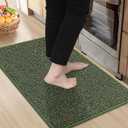 BEQHAUSE Kitchen Rugs 20"x32", Non-Slip Kitchen Mats for Floor, Super Absorbent and Stain Resistant Kitchen Rugs, Machine Washable Rugs for Kitchen, Hallway, Laundry & Sink, Green