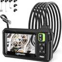 Industrial HD Digital Borescope, Lightswim 1080P 4.3" IPS Endoscope Inspection Camera with Handheld IP67 Waterproof Snake Sewer with 8 LED Lights 16.5ft Semi-Rigid Cable