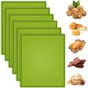 5PCS Silicone Dehydrator Sheets with Edge, Anglecai 12.2 x 10.2 Inch Silicone Dehydrator Mats Compatible with Cosori CP267-FD, Nonstick Dehydrator Trays Liner for Fruits Meat Vegetables(Green)