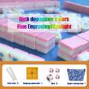 American Mini Mahjong Set 166 Mahjong Tiles 0.9-inch American Mahjong Game Pink Set Thickened Mah-Jongg Tiles Bag Mahjong Tile Set