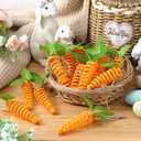 Threehoney 12 Pcs Easter Carrot Garland Decor Easter Carrot Hanging Ornaments Artificial Simulation Carrots Mini Artificial Carrots Spring Garland Decorations for Mantel Table Home Party DIY Crafts