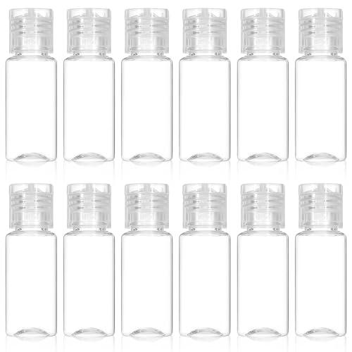 SynHHergyx 11 Pcs Empty Plastic Bottles with Flip Cap 15ml/0.5oz Travel Size Bottles Clear Squeeze Bottle Travel Size Containers for Shampoo Shower Gel Lotion