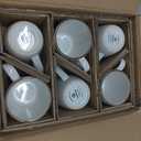 famiware Coffee Mugs Sets for 6, 12 oz Mug Set, Coffee Cups with Handle for Coffee, Tea, Cocoa and Milk, Microwave and Dishwasher Safe, White Floral