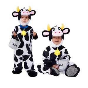 Spooktacular Creations Unisex Baby Cow Costume Jumpsuit Outfit with Milking Bucket for Infant Child Boys and Girls Halloween Costume Cosplay, Trick or Treat Farm Party Dress Up (12-18 Months)
