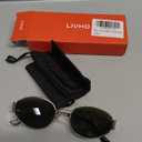 livho 2025 Trendy Oval Sunglasses - Stylish Polarized Shades for Everyday - Retro Metal Frames (Green/Gold)