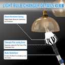 28FT Reach Light Bulb 5-20FT Telescopic Extension Pole Light Bulb Changer for High Ceilings with Feather Duster, Baskets and Suction Cups for Recessed Lights and High Ceilings