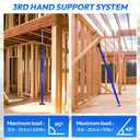 Adjustable Cabinet Jacks for Installing Cabinets (45.3-114.2 2 Pack) Heavy Duty 200 lb Metal Quick Support Rod & Third Hand Support System with Swivel Non-Slip Pads for Drywall and Ceilings.