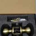 Gold Door Knobs,Interior Door Knob with Lock,Coastal Style Satin Brass Door knob for Privacy and Bedroom