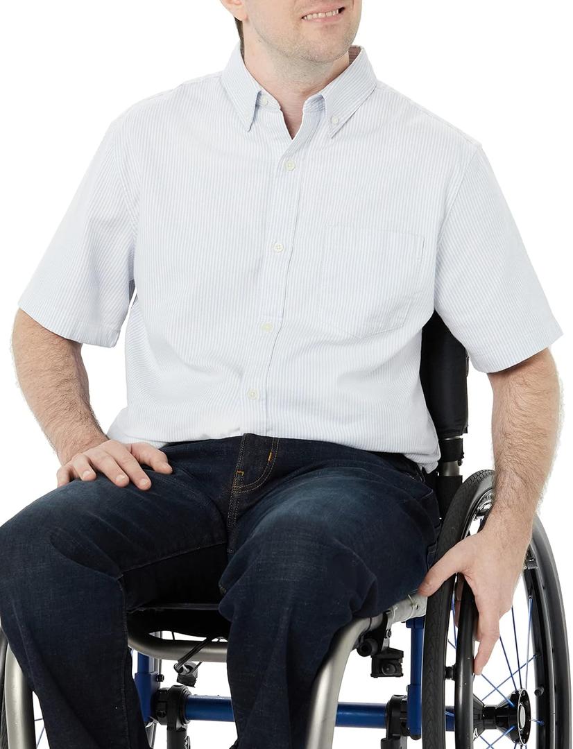 Amazon Essentials Men's Regular-Fit Short Sleeve Stretch Oxford Shirt with Pocket (M)