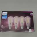 PHILIPS Vintage Clear Spiral ST19 Dimmable LED Light Bulbs - E26 Bulb - Flicker-Free Light Bulb with EyeComfort Technology - Daylight 5000K Lightbulb - 800 Lumen - 4 Pack