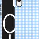Jusy Compatible with MagSafe Checkered Case for iPhone XR, Cute Aesthetic Plaid Magnetic Phone Case, Soft TPU and Hard PC Protective Phone Cover for Women GirlsMatte - Blue Plaid