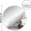 16'' Round Wall Mirror Sheet Self Adhesive, Non Glass, High Clear Acrylic Circle Mirror Decorative for Wall, Bathroom, Bedroom, Door, Deocr