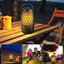 Outdoor Bluetooth Speakers Waterproof Wireless Outdoor Speakers with Flame Lights, Tech Gadgets Gift for Men Dad Her, Multi-Sync up to 100 Speakers, HD Stereo Sound, IPX5 for Patio Porch Party, 2 Pack